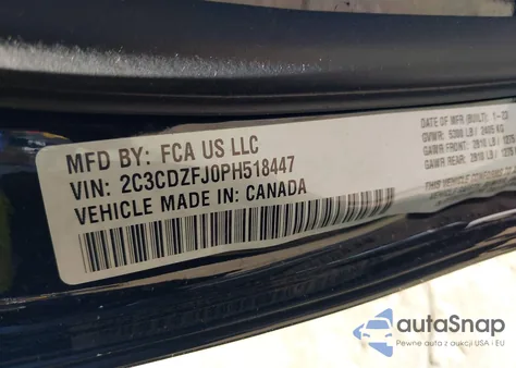 2023 Dodge Challenger R/T Scat Pack from USA, damaged, VIN 2C3CDZFJ0PH518447